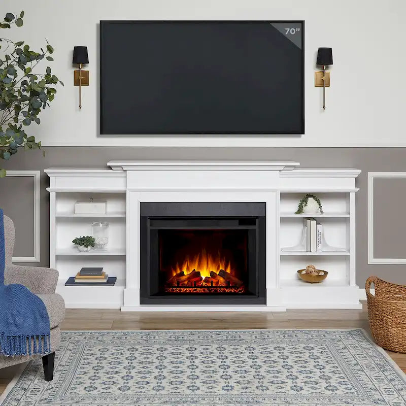 Cheminée électrique Ashton 93 Grand Media blanche de Real Flame
