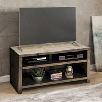 Meuble TV Bridgevine Home Joshua Creek de 48 pouces pour téléviseurs jusqu'à 55 pouces, aucun assemblage requis, finition bois de grange