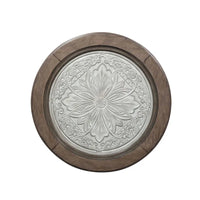 Table basse ronde Heartland Antique White & Tobacco avec carreaux de plafond