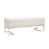 Banc Pasargad Home Luxe rembourré en acier inoxydable - L48xP16.5xH17.6