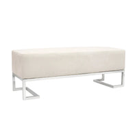 Banc Pasargad Home Luxe rembourré en acier inoxydable - L48xP16.5xH17.6