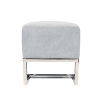 Banc Pasargad Home Luxe rembourré en acier inoxydable - L48xP16.5xH17.6