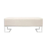 Banc Pasargad Home Luxe rembourré en acier inoxydable - L48xP16.5xH17.6