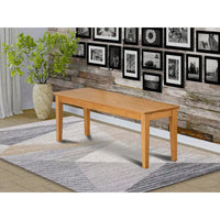 East West Furniture Capri Banc de salle à manger avec assise en bois, 51x15x18 pouces, (options de finition)