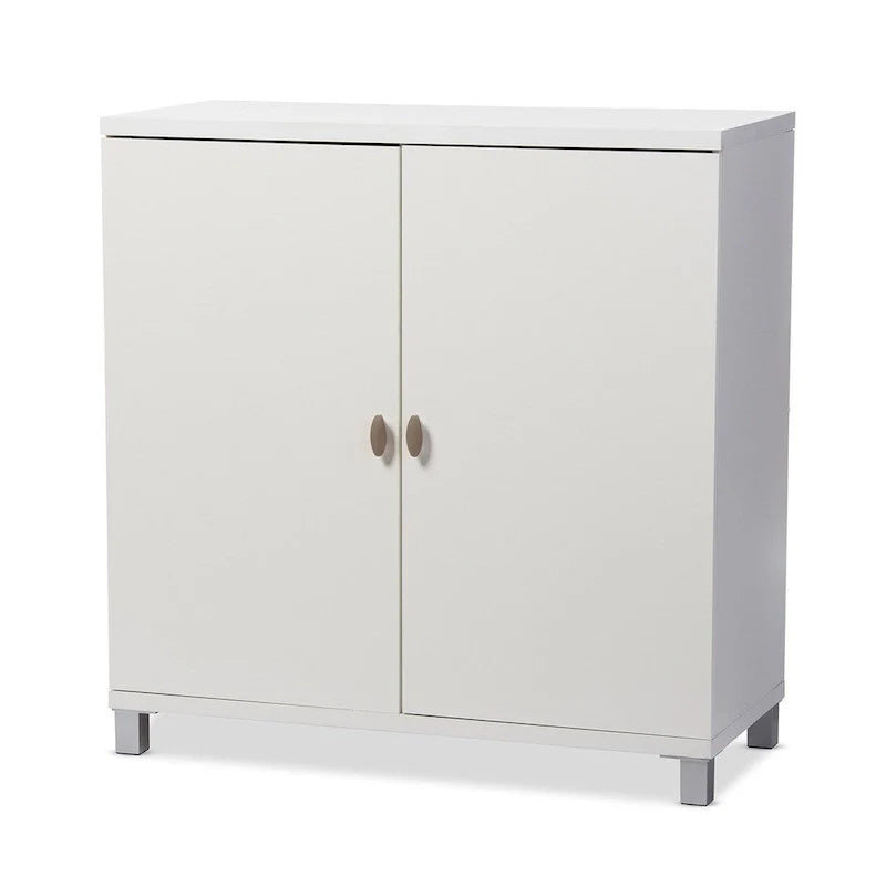 Buffet de rangement contemporain en bois blanc Marcy Baxton Studio