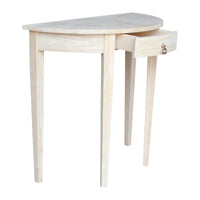 Table demi-lune inachevée en parawood massif