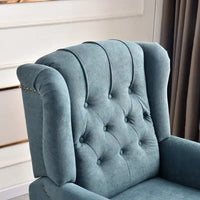 Fauteuil Inclinable à Dossier Poussé avec Dossier Capitonné et Pieds en Bois