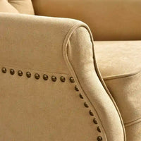 Fauteuil Inclinable à Dossier Poussé avec Dossier Capitonné et Pieds en Bois
