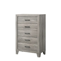 Jan Ensemble de chambre plateforme rustique gris 6 pièces