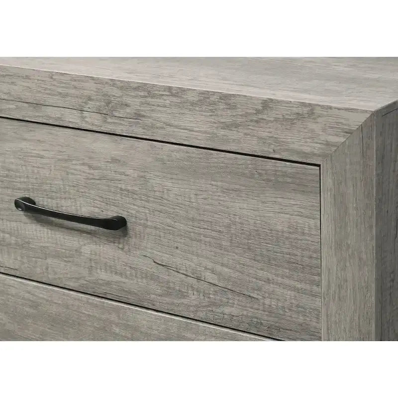 Jan Ensemble de chambre plateforme rustique gris 6 pièces
