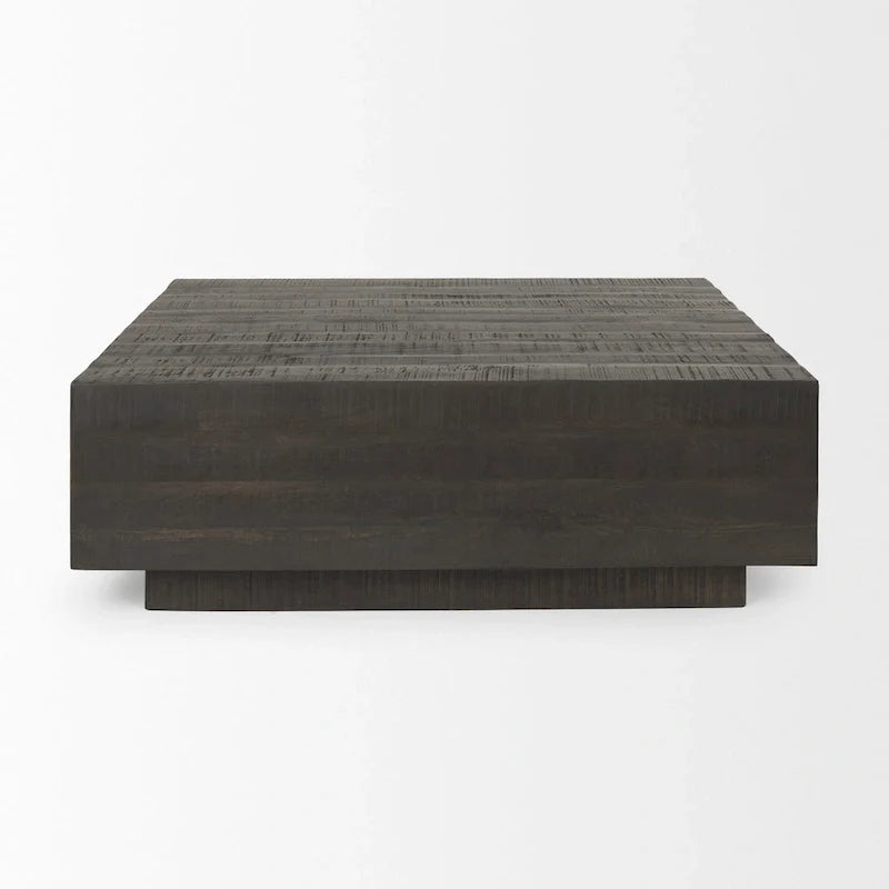 Table basse carrée flottante en bois massif Hayden