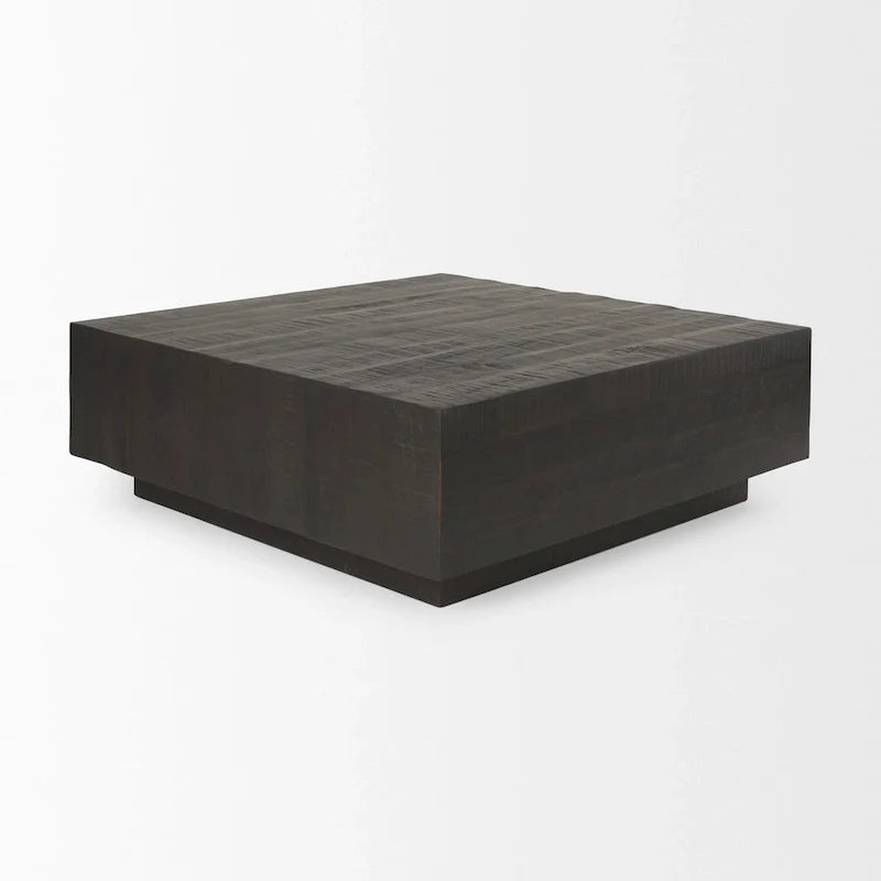 Table basse flottante carrée en bois massif Hayden