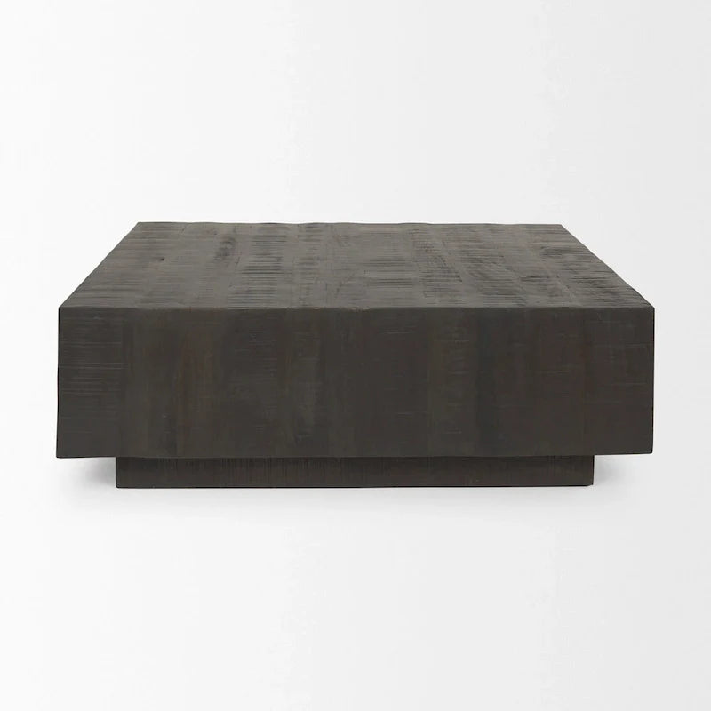 Table basse flottante carrée en bois massif Hayden