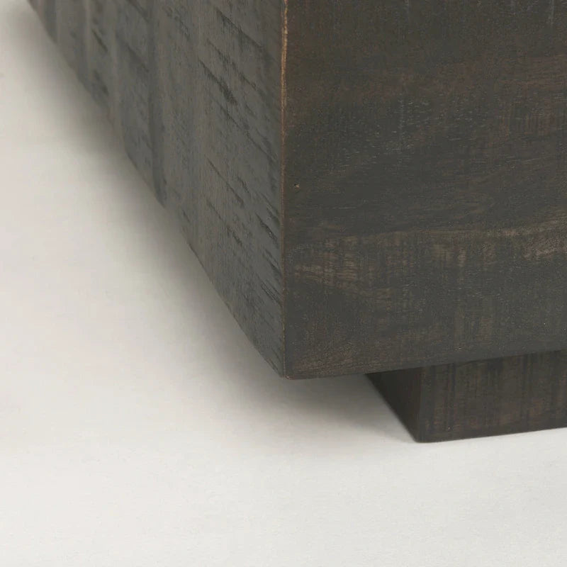 Table basse flottante carrée en bois massif Hayden