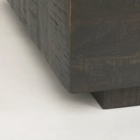 Table basse carrée flottante en bois massif Hayden