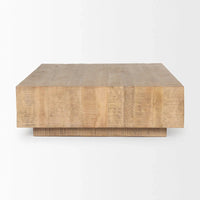 Table basse carrée flottante en bois massif Hayden