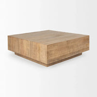 Table basse carrée flottante en bois massif Hayden