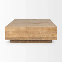 Table basse carrée flottante en bois massif Hayden