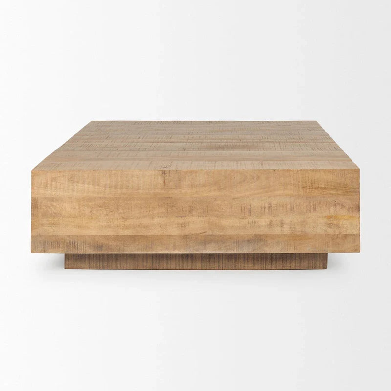 Table basse carrée flottante en bois massif Hayden