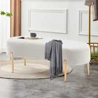 Banc ottoman, banc de lit rembourré pour entrée avec pieds en métal doré pour salon - 45,7*15,4