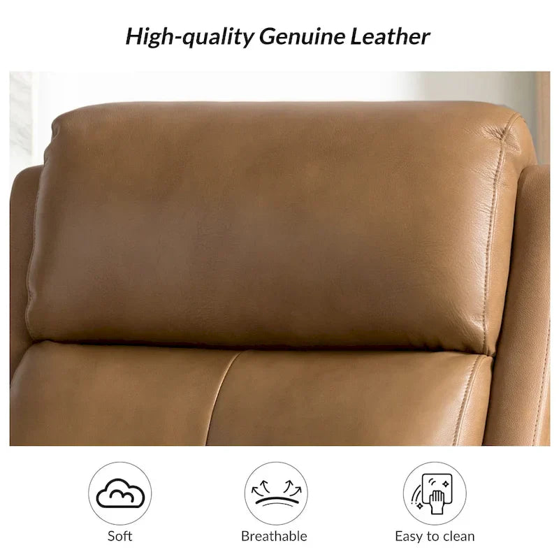 Lot de 2 Fauteuils Inclinables Pivotants à Bascule FrancoModern en Cuir Véritable avec Clous Décoratifs par HULALA HOME