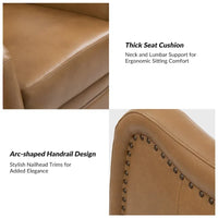 Lot de 2 Fauteuils Inclinables Pivotants à Bascule FrancoModern en Cuir Véritable avec Clous Décoratifs par HULALA HOME