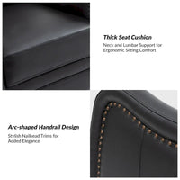Lot de 2 Fauteuils Inclinables Pivotants à Bascule FrancoModern en Cuir Véritable avec Clous Décoratifs par HULALA HOME