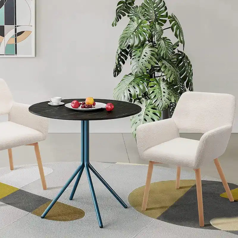 Fauteuils d'appoint modernes en velours avec pieds en bois massif, lot de 2, blanc