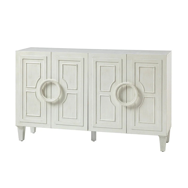 Connie 58 Buffet Dressoir Contemporain avec Poignées de Porte Rondes en Bois Massif par HULALA HOME