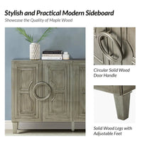 Connie 58 Buffet Dressoir Contemporain avec Poignées de Porte Rondes en Bois Massif par HULALA HOME