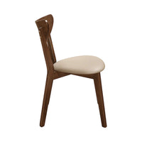 Chaises de salle à manger à dossier ouvert Markus beige et châtaigne (lot de 6)