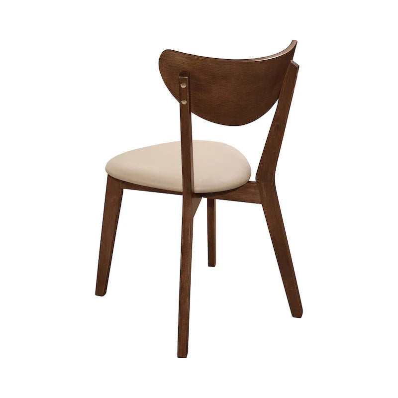 Chaises de salle à manger à dossier ouvert Markus beige et châtaigne (lot de 6)