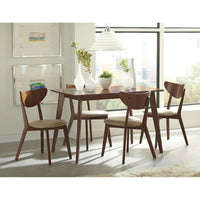 Chaises de salle à manger à dossier ouvert Markus beige et châtaigne (lot de 6)