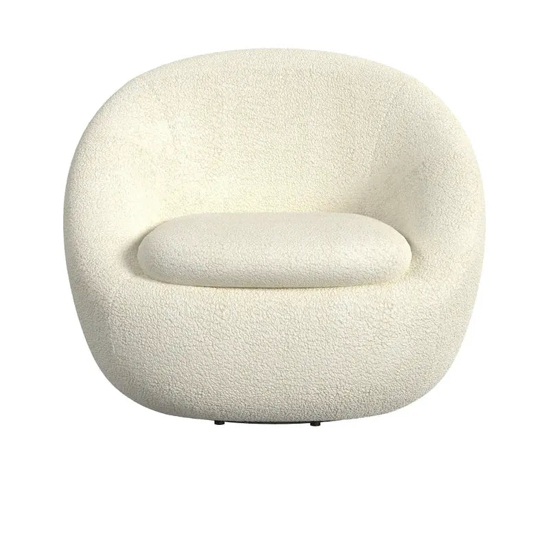 Fauteuil pivotant rond HomePop en sherpa blanc