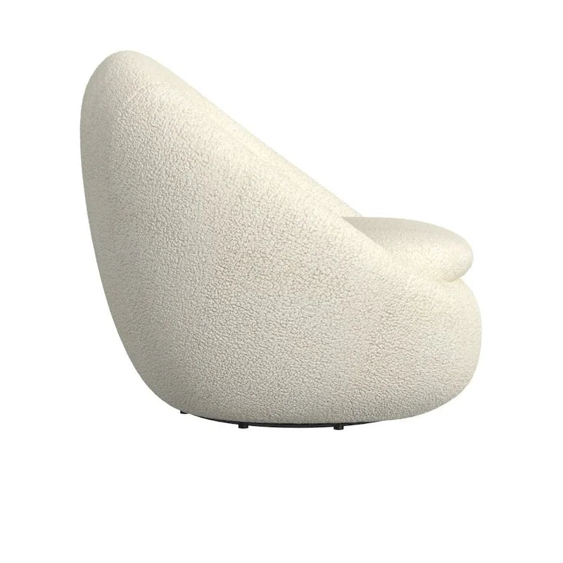 Fauteuil pivotant rond HomePop en sherpa blanc