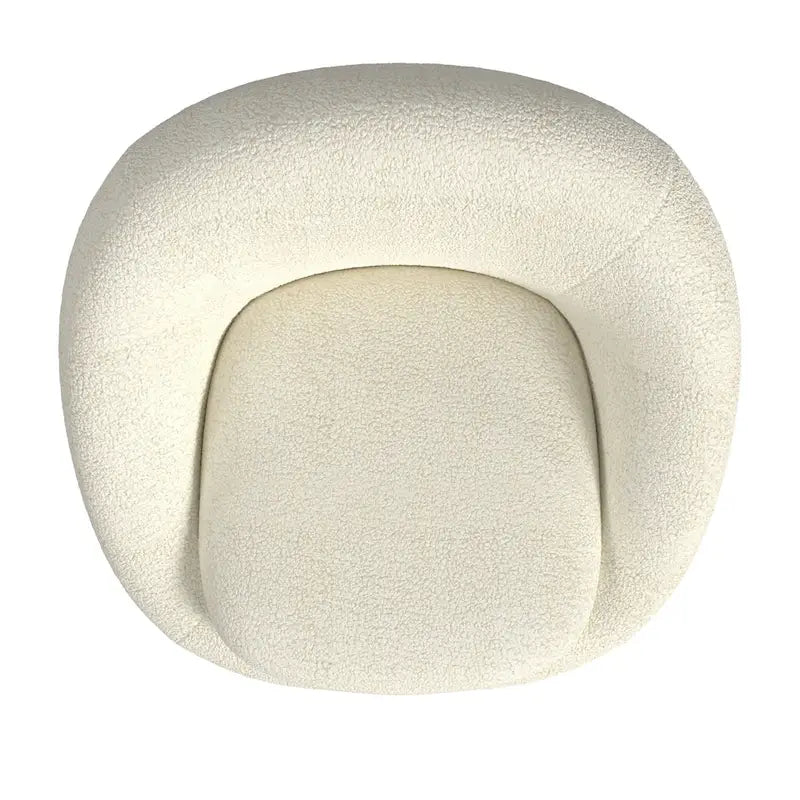 Fauteuil pivotant rond HomePop en sherpa blanc