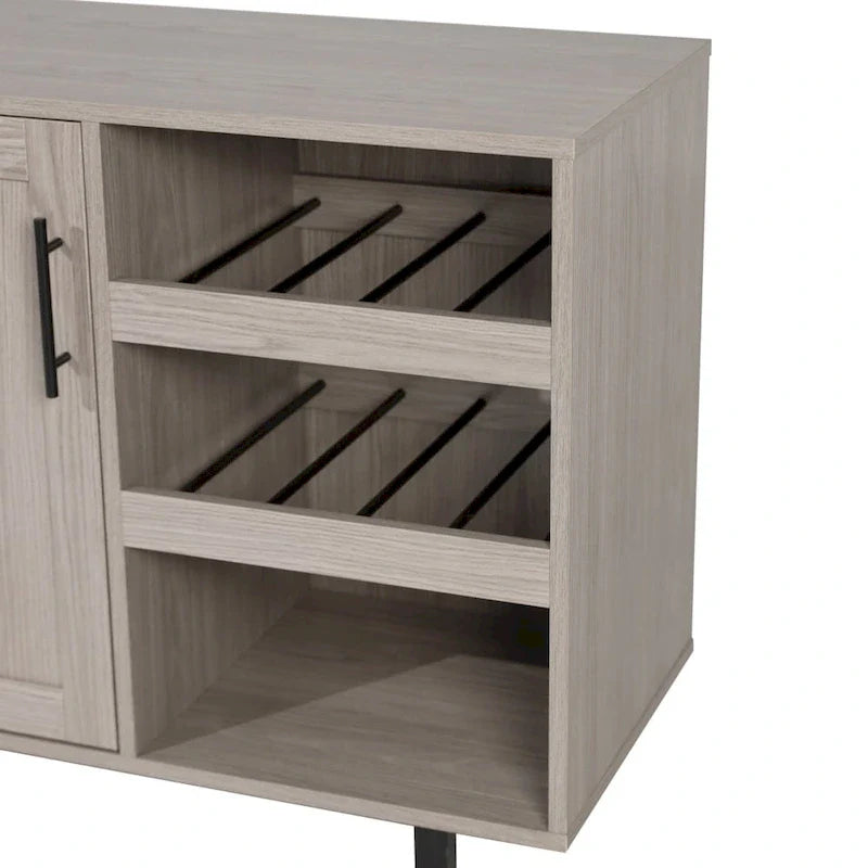Meuble d'appoint et meuble bar avec rangements ouverts et fermés