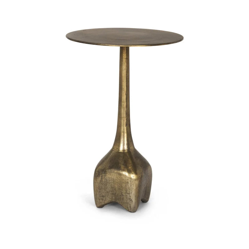 Table d'appoint Risha en métal doré, grande