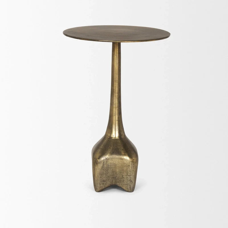 Table d'appoint Risha en métal doré, grande