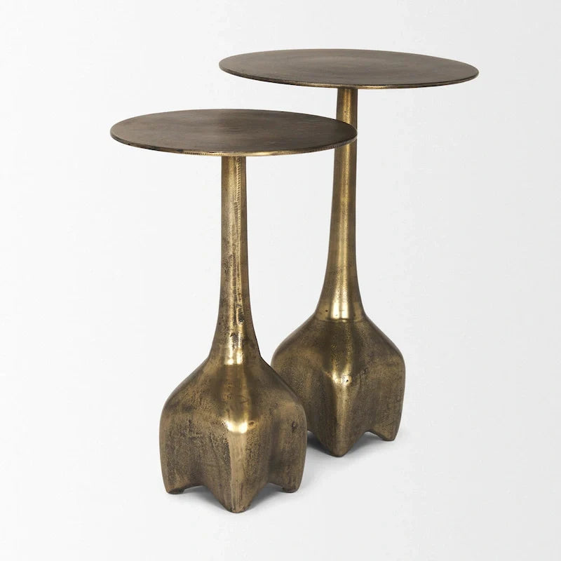 Table d'appoint Risha en métal doré, grande