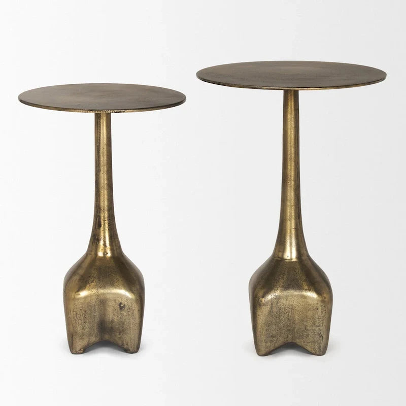 Table d'appoint Risha en métal doré, grande