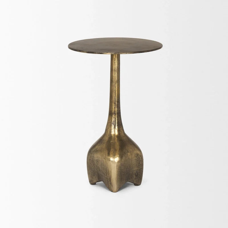 Table d'appoint Risha en métal doré, grande