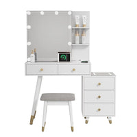 Ensemble coiffeuse 5 tiroirs avec prises