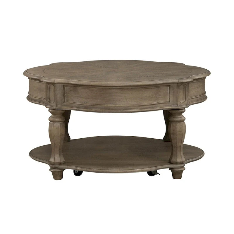 Table basse ronde en bisque patinée Magnolia Manor