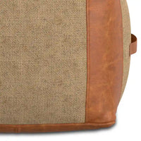 WYNDENHALL Castlebridge pouf carré bohème en cuir véritable, tan