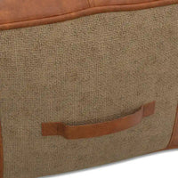 WYNDENHALL Castlebridge pouf carré bohème en cuir véritable, tan
