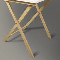 Bureau de travail pliable pour ordinateur portable en bois massif à 2 niveaux