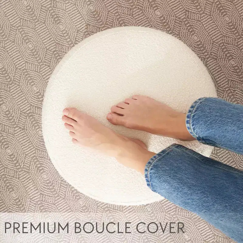 Pouf bouclé ZICOTO, repose-pieds confortable pour rehausser votre décoration de salon avec confort et charme