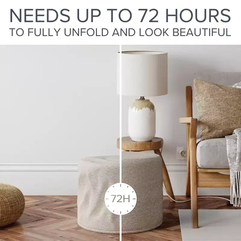 Pouf bouclé ZICOTO, repose-pieds confortable pour rehausser votre décoration de salon avec confort et charme