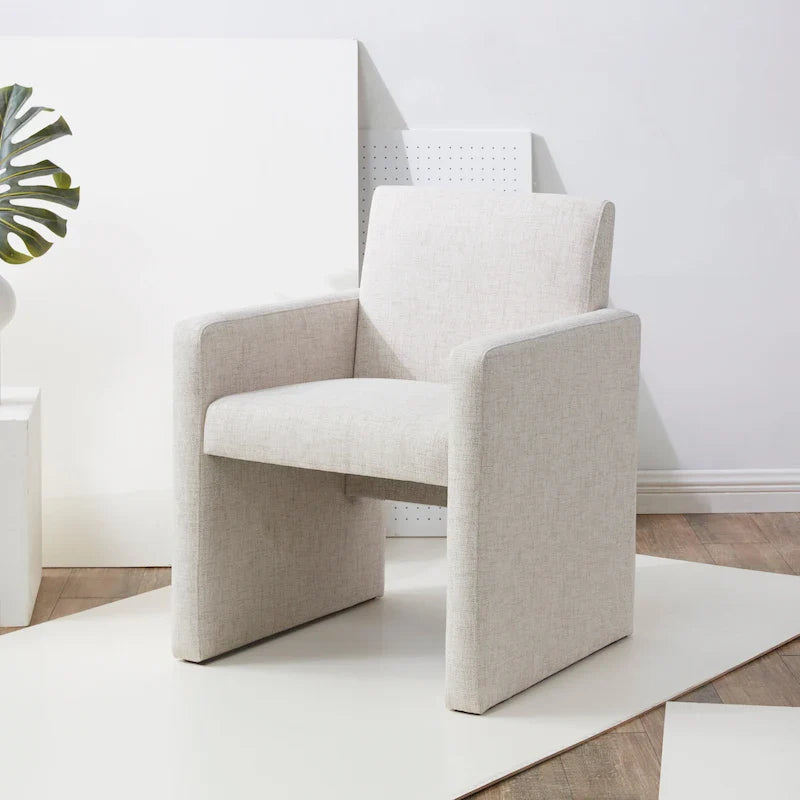 SAFAVIEH Couture Gunna Fauteuil en lin - 26 L x 25 P x 33 H - 26Lx25Px33H